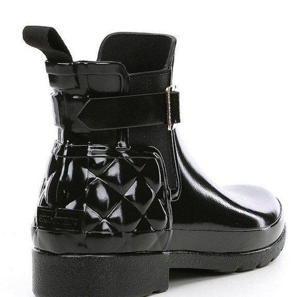 Hunter Refined Gloss Quilted Chelsea Rain Boot NIB - Picture 3 of 3